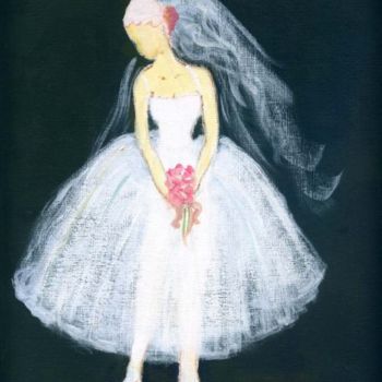 Painting titled "Vintage Ballet Brid…" by Marie Loh, Original Artwork, Oil
