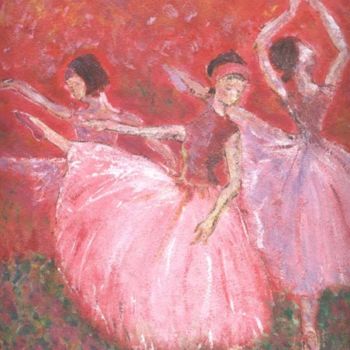 Painting titled "Original ballet pai…" by Marie Loh, Original Artwork, Oil