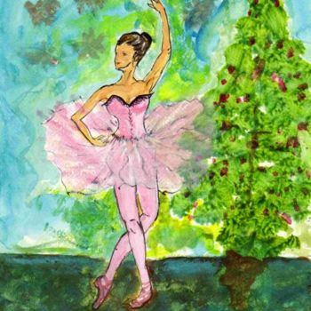 Painting titled "The Dance of the Su…" by Marie Loh, Original Artwork, Watercolor