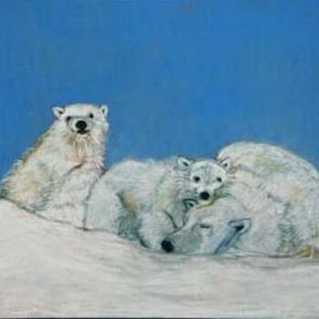 Рисунок под названием "Polar Bears with lo…" - Marie Loh, Подлинное произведение искусства, Другой