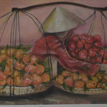 Painting titled "Marché" by Marielor, Original Artwork