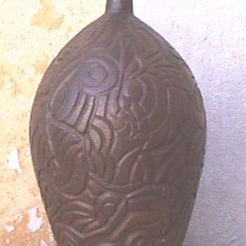 Sculpture titled "Botella chocolate" by Mariel Trill Guillot, Original Artwork