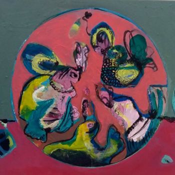 Pintura titulada "Sans titre 1" por Mariem Zahra Chaouch, Obra de arte original, Acrílico Montado en Bastidor de camilla de…