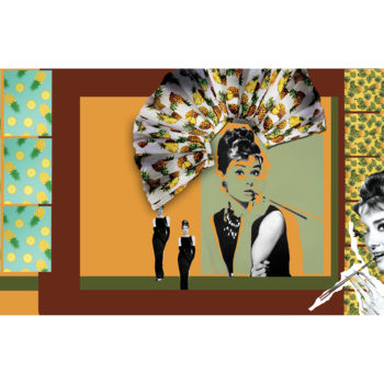 Painting titled "Audrey Hepburn" by Mariem Zahra Chaouch, Original Artwork, Photo Montage