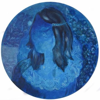 Peinture intitulée "Macaron, bleu de my…" par Mariem Zahra Chaouch, Œuvre d'art originale, Acrylique