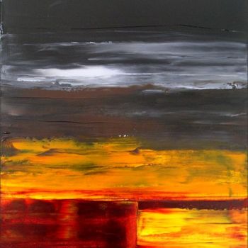 Painting titled "Horizon lumière 1" by Marie-Noëlle Daubanay, Original Artwork, Oil