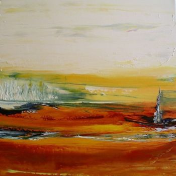 Malerei mit dem Titel "Horizon de vie 4" von Marie-Noëlle Daubanay, Original-Kunstwerk, Öl