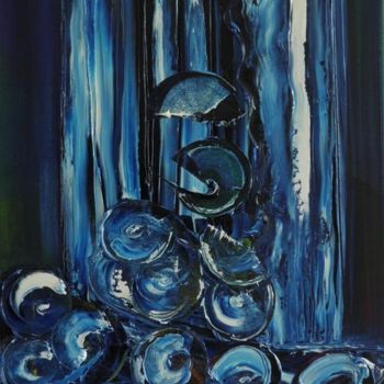 Painting titled "Musique aux coeurs 3" by Marie-Noëlle Daubanay, Original Artwork, Oil