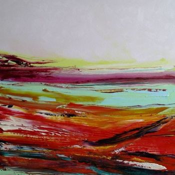 Peinture intitulée "Les terres rouges" par Marie-Noëlle Daubanay, Œuvre d'art originale, Huile