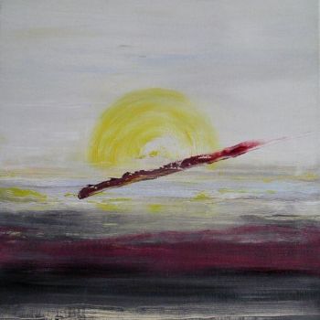 Painting titled "Horizon sourire" by Marie-Noëlle Daubanay, Original Artwork, Oil