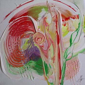 Peinture intitulée "Fleur de joie 2" par Marie-Noëlle Daubanay, Œuvre d'art originale