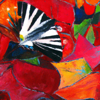 Peinture intitulée "Au coeur des Bougai…" par Marie Noëlle Leteux, Œuvre d'art originale