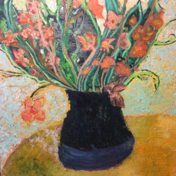 Pintura titulada "le  vase de bienven…" por Nouge, Obra de arte original, Oleo
