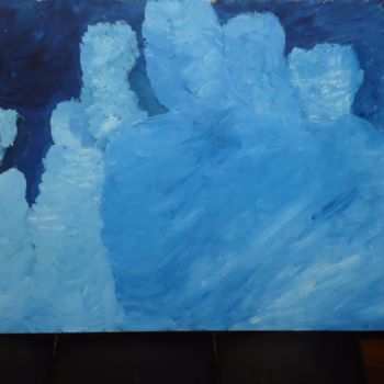 Peinture intitulée "Blue" par Mavis, Œuvre d'art originale, Huile