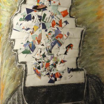 Коллажи под названием "Heart" - Mavis, Подлинное произведение искусства, Пастель