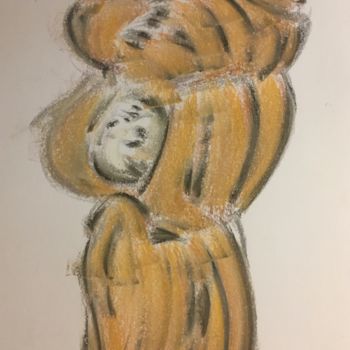 Drawing titled "Sourd" by Mavis, Original Artwork, Pastel