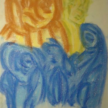 图画 标题为“Petit bleu” 由Mavis, 原创艺术品, 粉彩