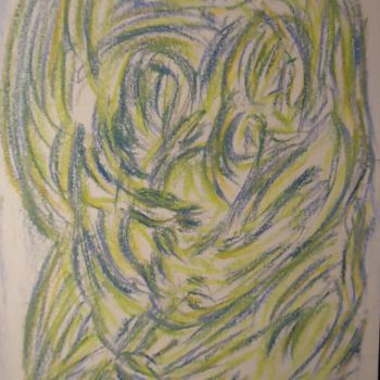 Drawing titled "TIGRE DE L'HERBE" by Mavis, Original Artwork, Pastel