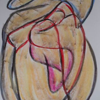 Dessin intitulée "Le sac de pomme de…" par Mavis, Œuvre d'art originale, Pastel