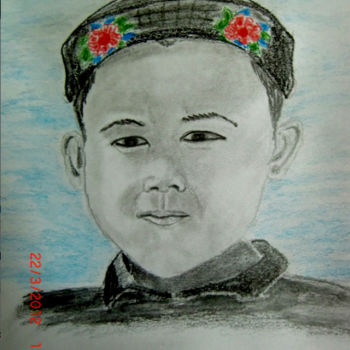 Painting titled "xiao-hai-zi.jpg" by Marie Odile Nicolas-Lafont, Original Artwork