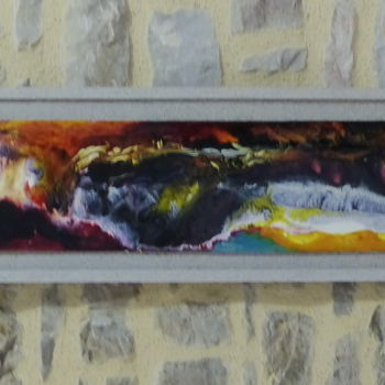 Peinture intitulée "lame de mer" par Marie-Pierre Guyot (Mariep), Œuvre d'art originale, Peinture vitrail
