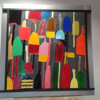 Peinture intitulée "bouchons" par Marie-Pierre Guyot (Mariep), Œuvre d'art originale, Acrylique