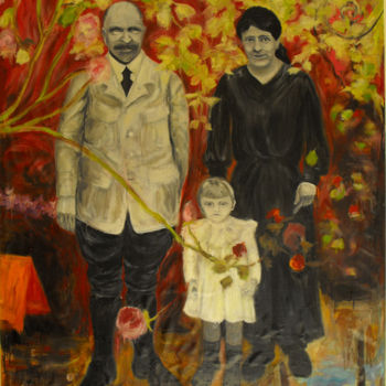 「Les grands-parents」というタイトルの絵画 Marie-Pierre Garnierによって, オリジナルのアートワーク, オイル