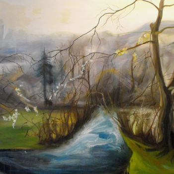 Pintura titulada "Rivière" por Marie-Pierre Garnier, Obra de arte original, Oleo