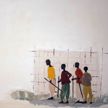 Peinture intitulée "les Africains" par Marie Pierre Lamirault, Œuvre d'art originale