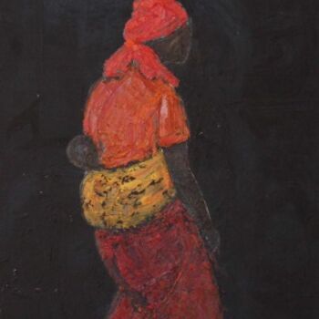 Peinture intitulée "Femme et son bébé" par Marie Pierre Lamirault, Œuvre d'art originale