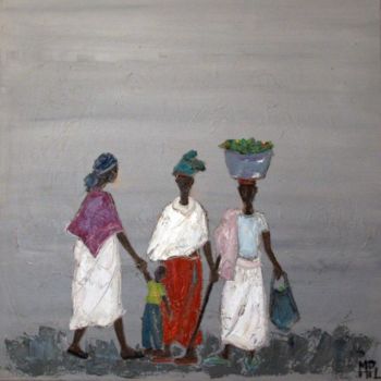 Painting titled "Les trois indiennes" by Marie Pierre Lamirault, Original Artwork