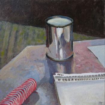 Peinture intitulée "Étui, boîte et carn…" par Marie Pascale Lefebvre, Œuvre d'art originale, Huile