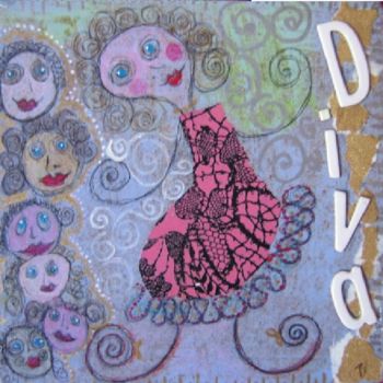Malerei mit dem Titel "Diva" von Marie Tas, Original-Kunstwerk