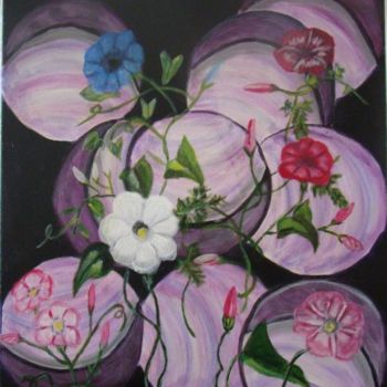 "fleurs de lune" başlıklı Tablo Marie Therese Bas tarafından, Orijinal sanat, Petrol