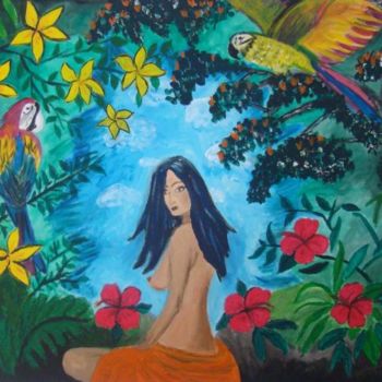 Painting titled "eve" by Marie Therese Bas, Original Artwork, Oil