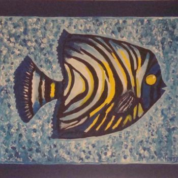 Painting titled "poisson du lagon" by Marie Therese Bas, Original Artwork, Oil