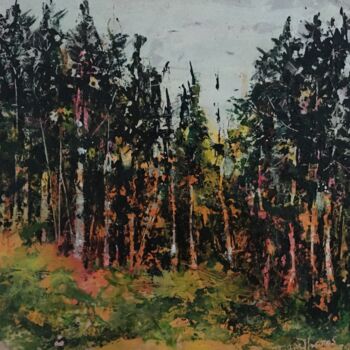 Pintura titulada "Près de la forêt" por Marie Thomas, Obra de arte original, Acrílico