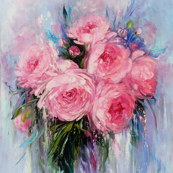 Peinture intitulée "Serenade in Pink" par Marietta Martirosyan, Œuvre d'art originale, Huile Monté sur Châssis en bois