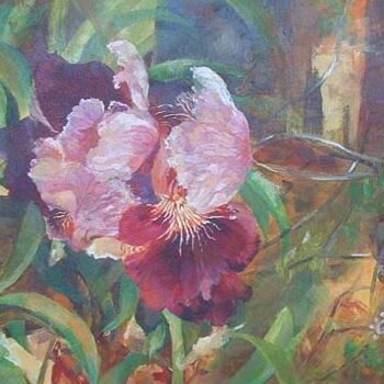 Painting titled "Iris" by Mariette Canavesio, Original Artwork