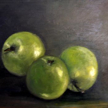 Peinture intitulée "Pommes vertes" par Mariette Lener, Œuvre d'art originale, Acrylique