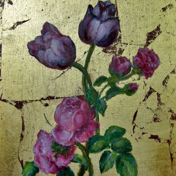 Pintura intitulada "Roses tulipes" por Mariette Lener, Obras de arte originais, Acrílico