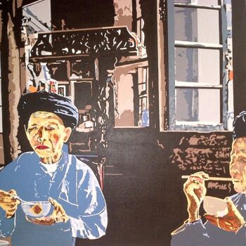Pintura titulada "Timeless lunch China" por Marie Yautier, Obra de arte original, Acrílico