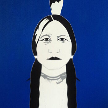 Pintura titulada "Sitting Bull" por Marie Yautier, Obra de arte original, Acrílico