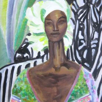 Картина под названием "Africa. Zebra" - Мария Дмитриева, Подлинное произведение искусства, Масло