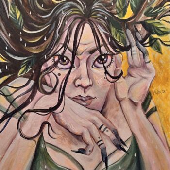 Картина под названием "Forest Witch" - Мария Ганеева, Подлинное произведение искусства, Акрил