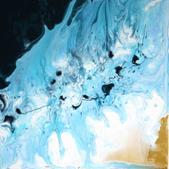 Peinture intitulée "Abstract ocean waves" par Mariia Kiseleva, Œuvre d'art originale, Acrylique