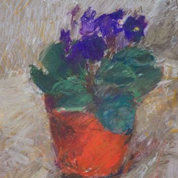 Pittura intitolato "Violet" da Mariia Kurbatova, Opera d'arte originale, Pastello