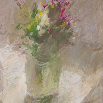 Schilderij getiteld "Flowers and light" door Mariia Kurbatova, Origineel Kunstwerk, Pastel