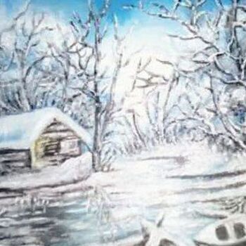 Картина под названием "Freeze landscaped" - Marija Mitrovic, Подлинное произведение искусства, Масло