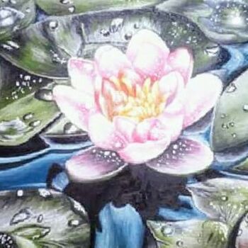 Pittura intitolato "Water lily" da Marija Mitrovic, Opera d'arte originale, Olio